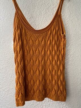 WHBM yellow knit tank top size M